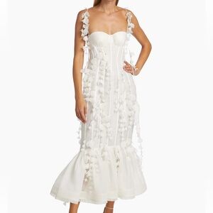 Zimmermann botanica petals White Floral mermaid Dress size 1 fits  small US 4